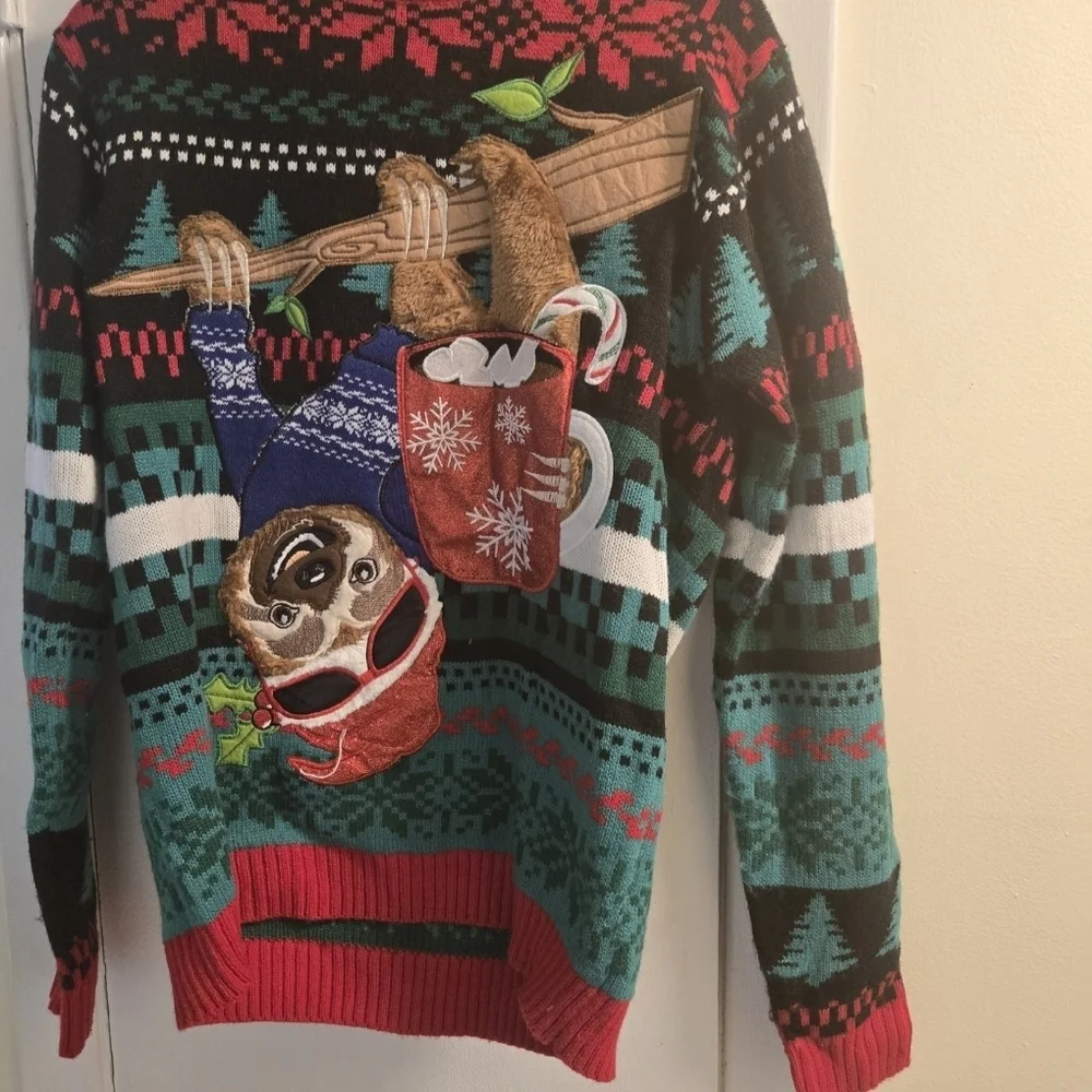 Blizzard Bay Sloth Design Ugly Sweater Size S